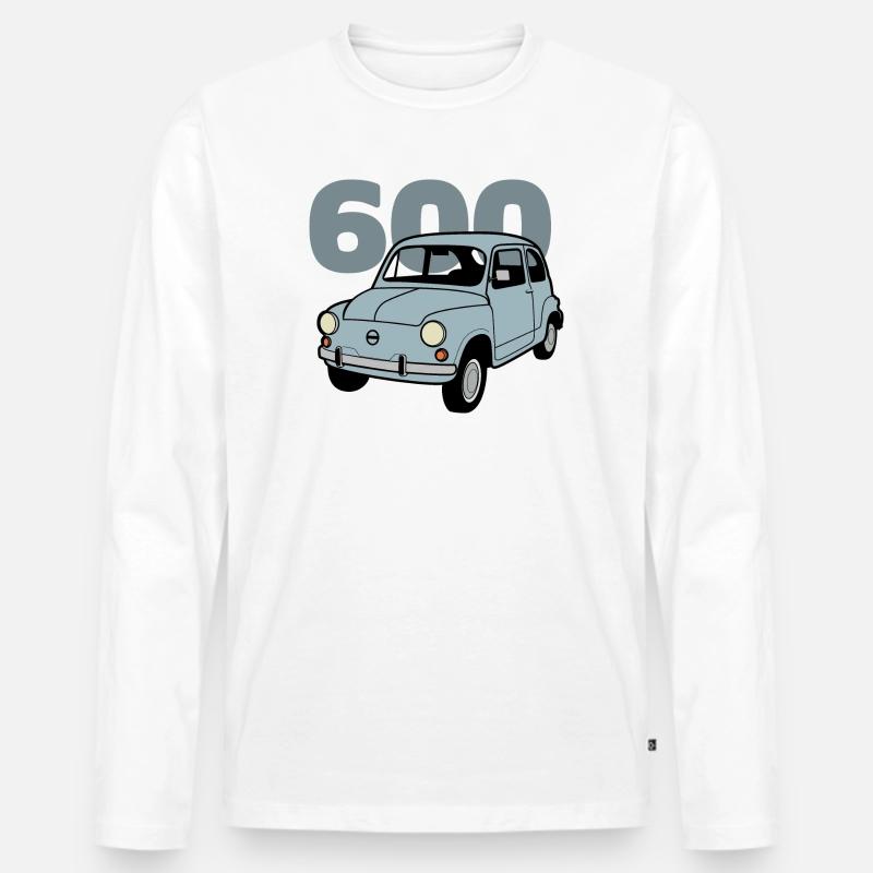 600 blauer V2 - Männer Premium Bio Langarmshirt - Weiß