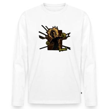 Heroic Electric Power - Power Man - Men's Premium Organic Long Sleeve Shirt - white - Front - Nico (187cm)