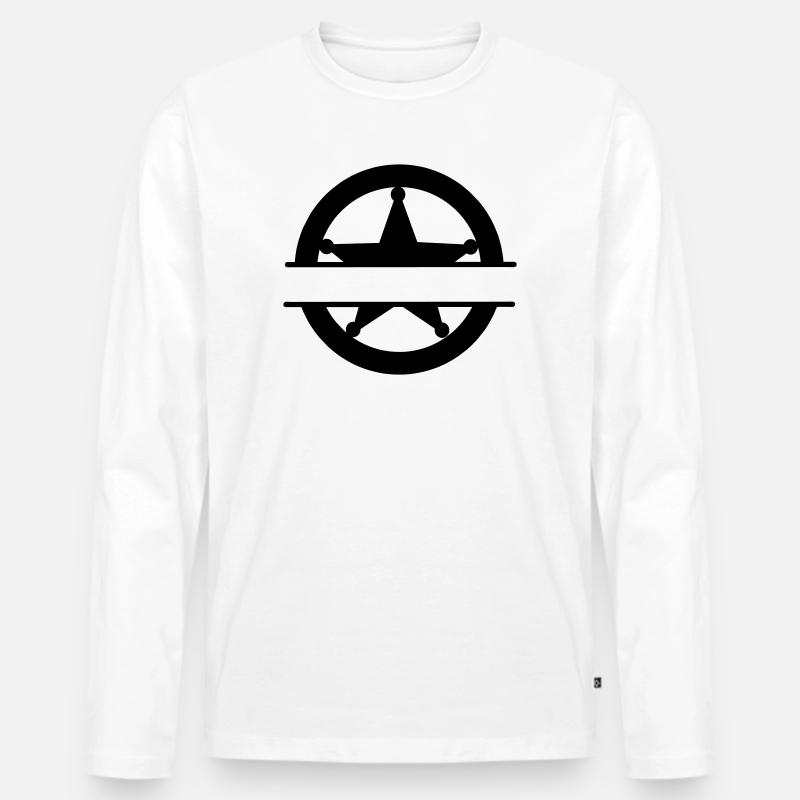 Marshallstern im Kreis - Männer Premium Bio Langarmshirt - Weiß