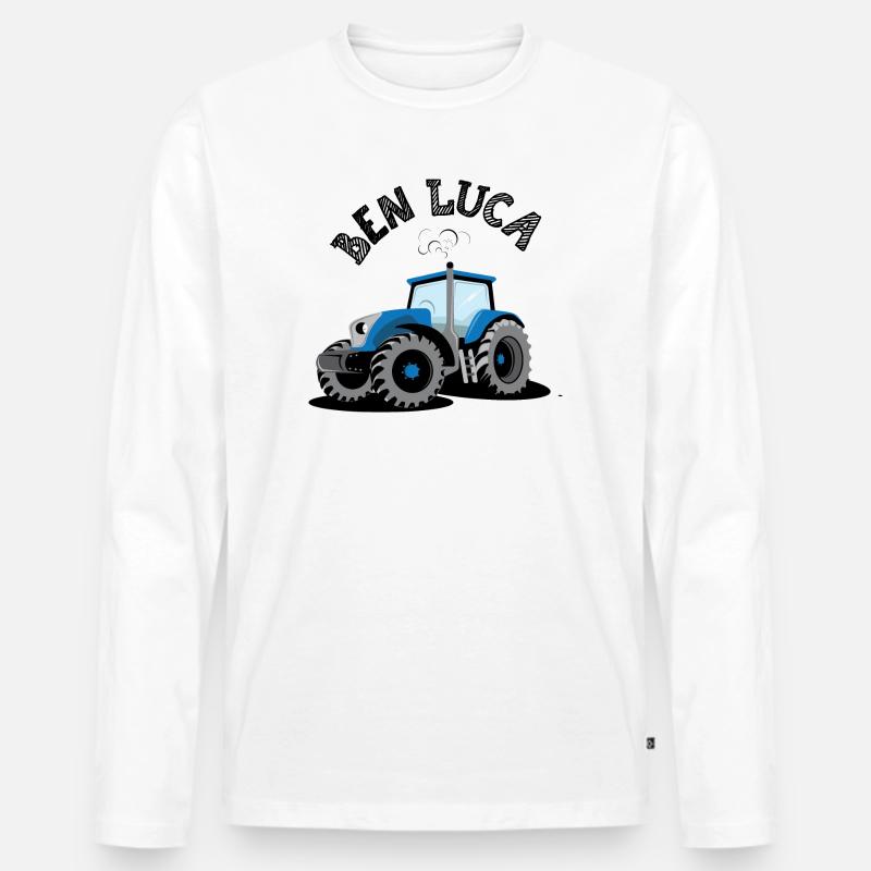 Traktor Ben Luca - Männer Premium Bio Langarmshirt - Weiß