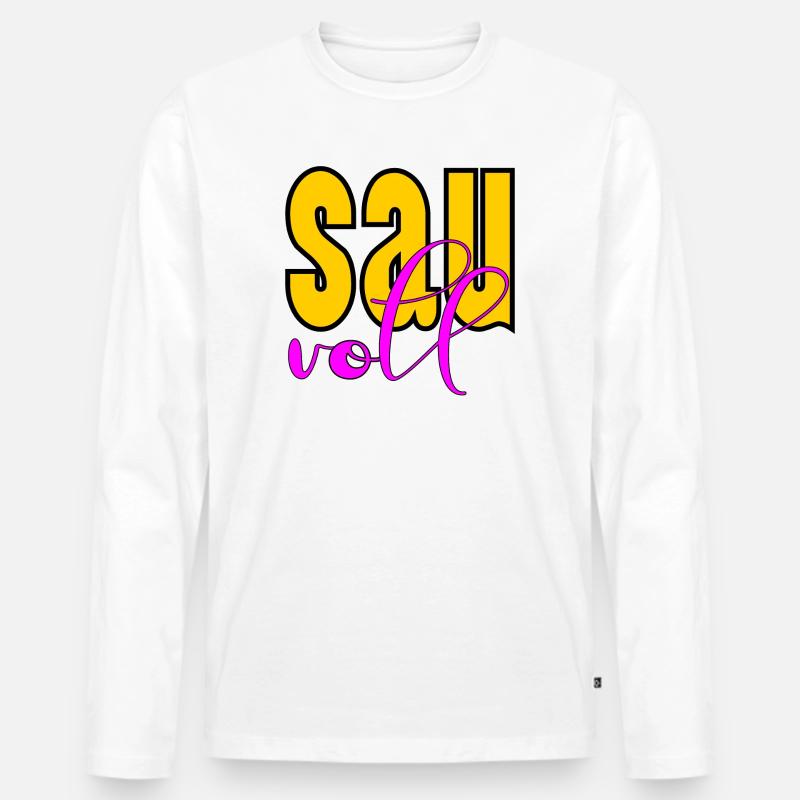 SPRUCH SAUVOLL - Männer Premium Bio Langarmshirt - Weiß