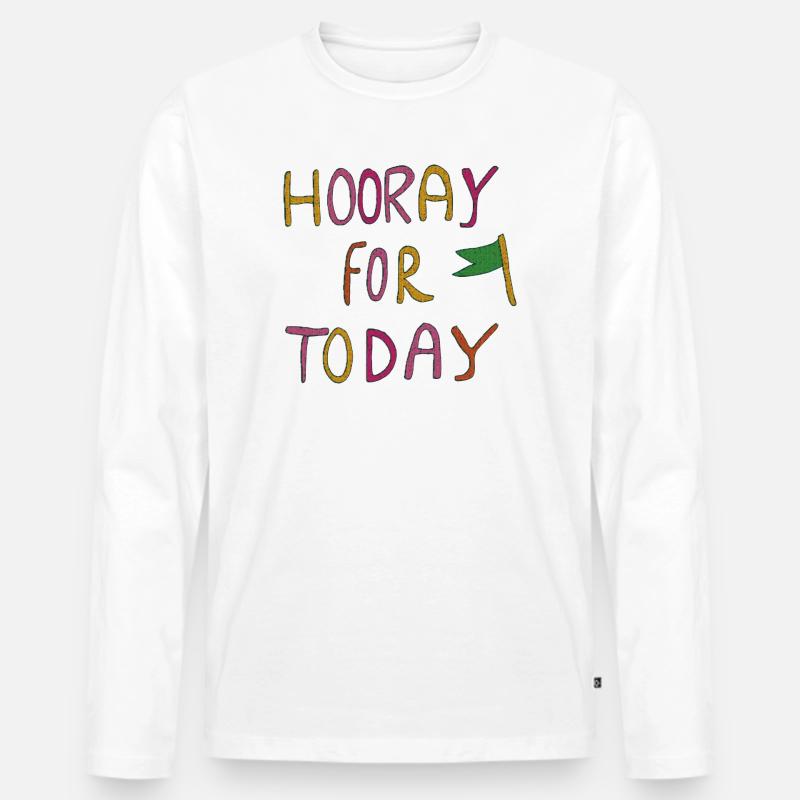 hooray for today - Männer Premium Bio Langarmshirt - Weiß