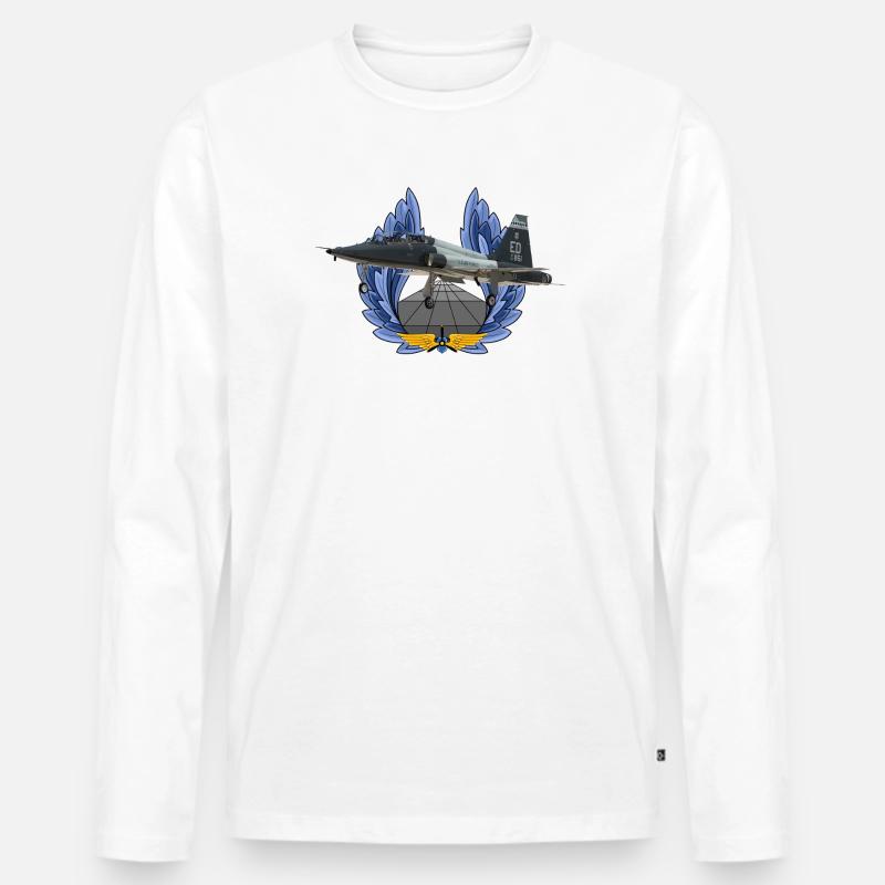 T-38C Talon - Männer Premium Bio Langarmshirt - Weiß
