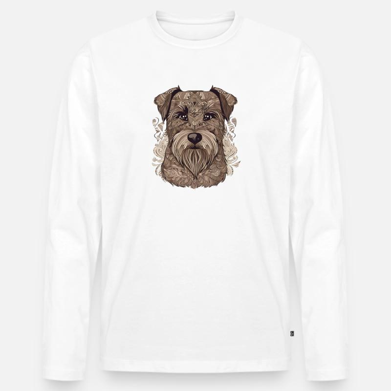 Muster-Hund - Männer Premium Bio Langarmshirt - Weiß