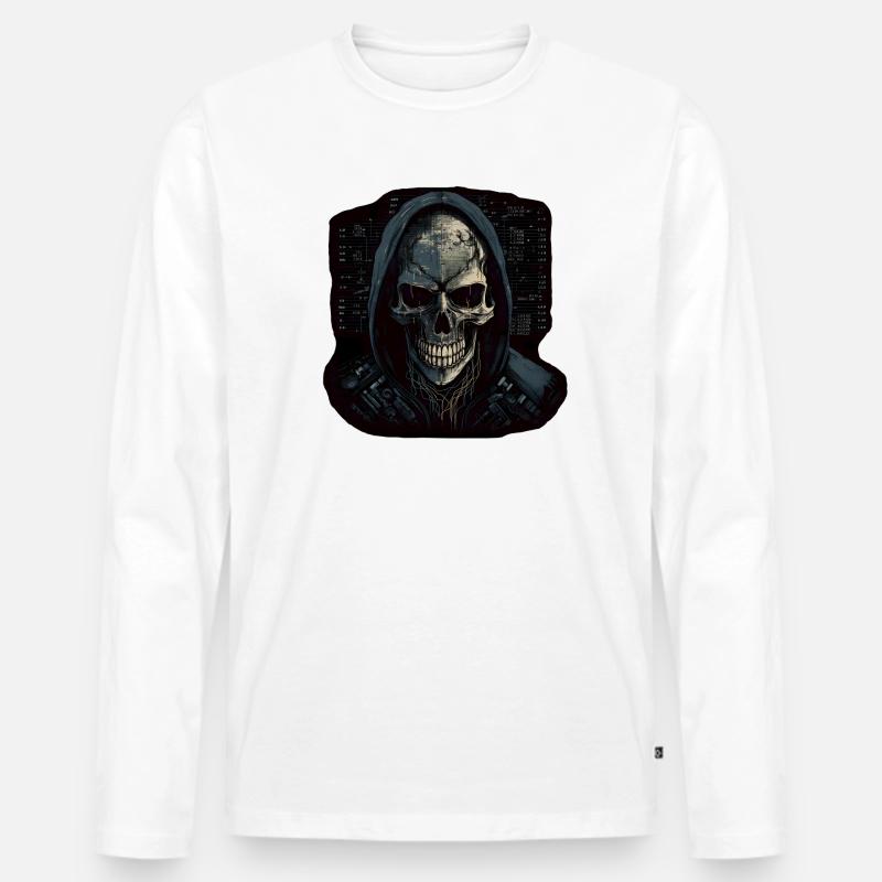 Hacker - Männer Premium Bio Langarmshirt - Weiß