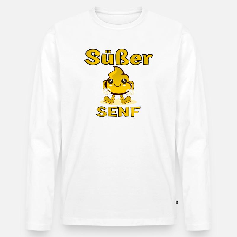 GRILLSOßE - Süßer Senf - Männer Premium Bio Langarmshirt - Weiß