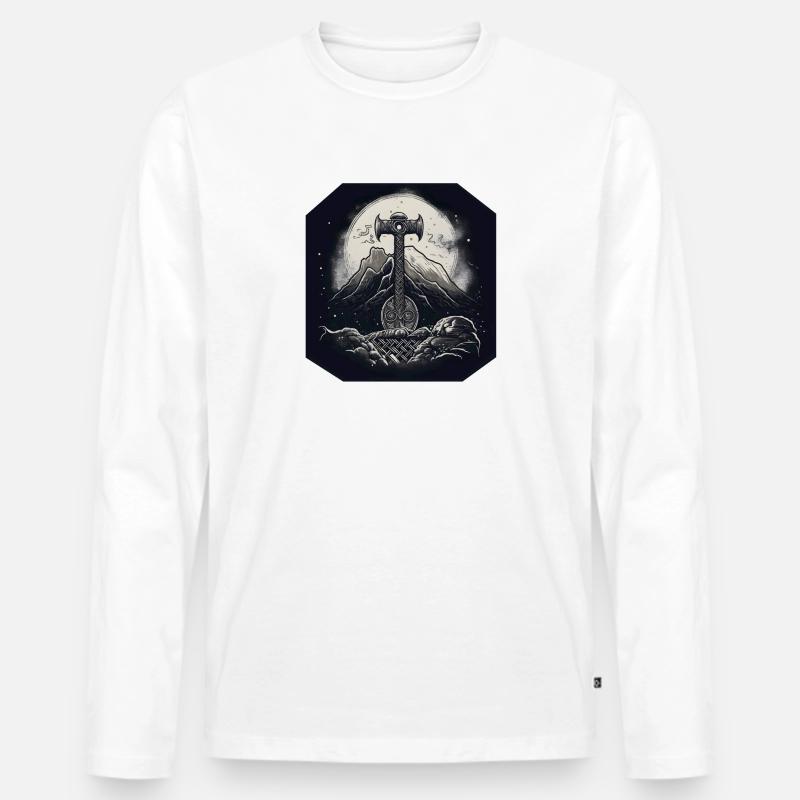 Mjölnir - Männer Premium Bio Langarmshirt - Weiß