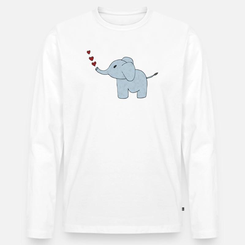 elefant elefantenhaut - Männer Premium Bio Langarmshirt - Weiß