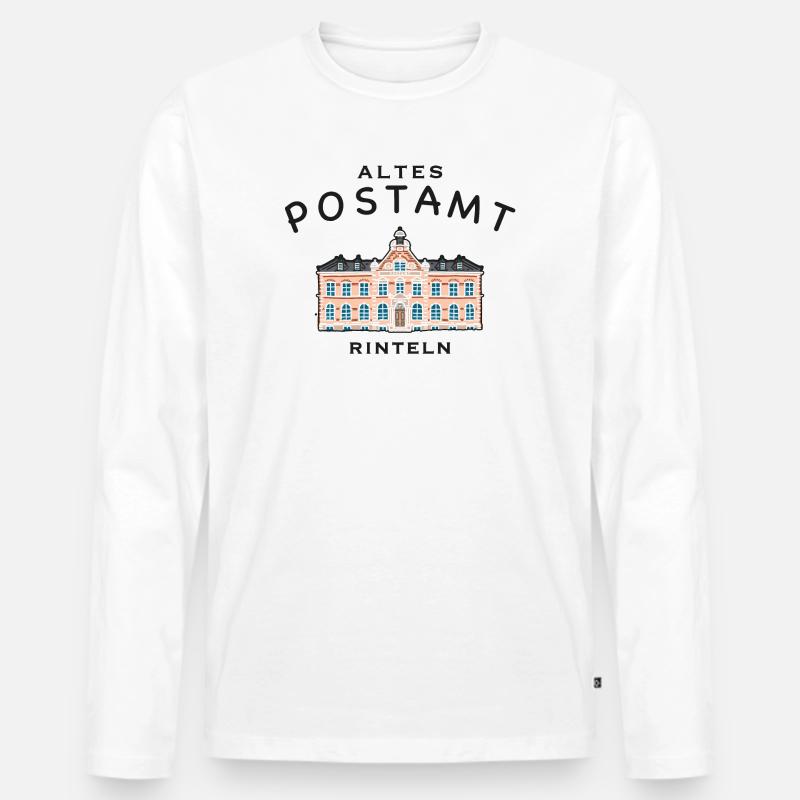 Rinteln, altes Postamt - Männer Premium Bio Langarmshirt - Weiß