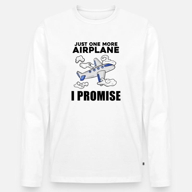 Flugzeug Pilot Spruch Geschenk - Männer Premium Bio Langarmshirt - Weiß