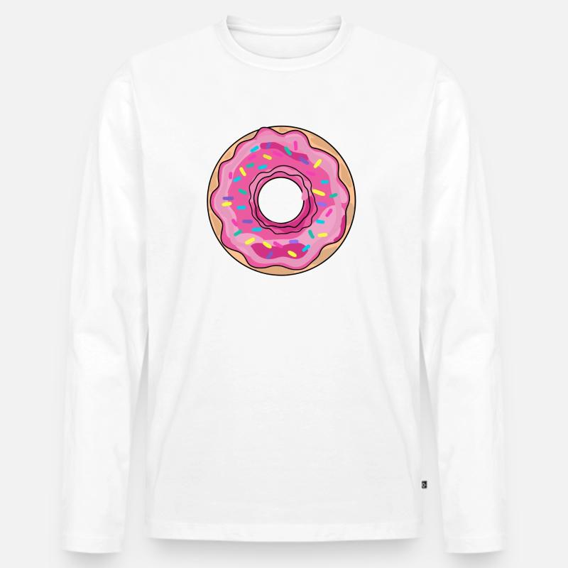 Donut - Männer Premium Bio Langarmshirt - Weiß