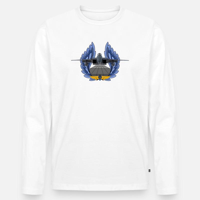 F-15 Eagle - Männer Premium Bio Langarmshirt - Weiß