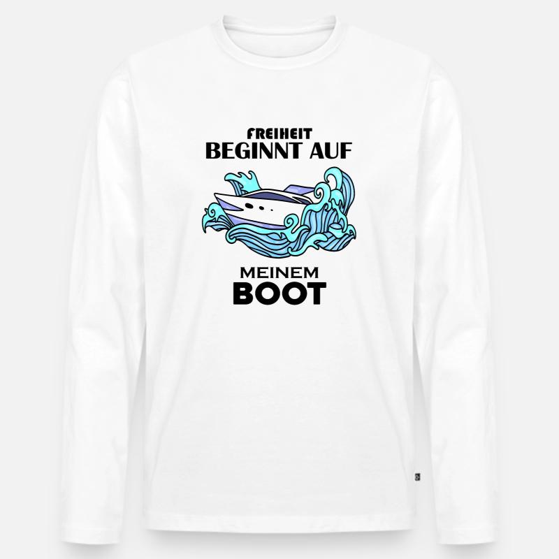 Boote Motorboot - Männer Premium Bio Langarmshirt - Weiß