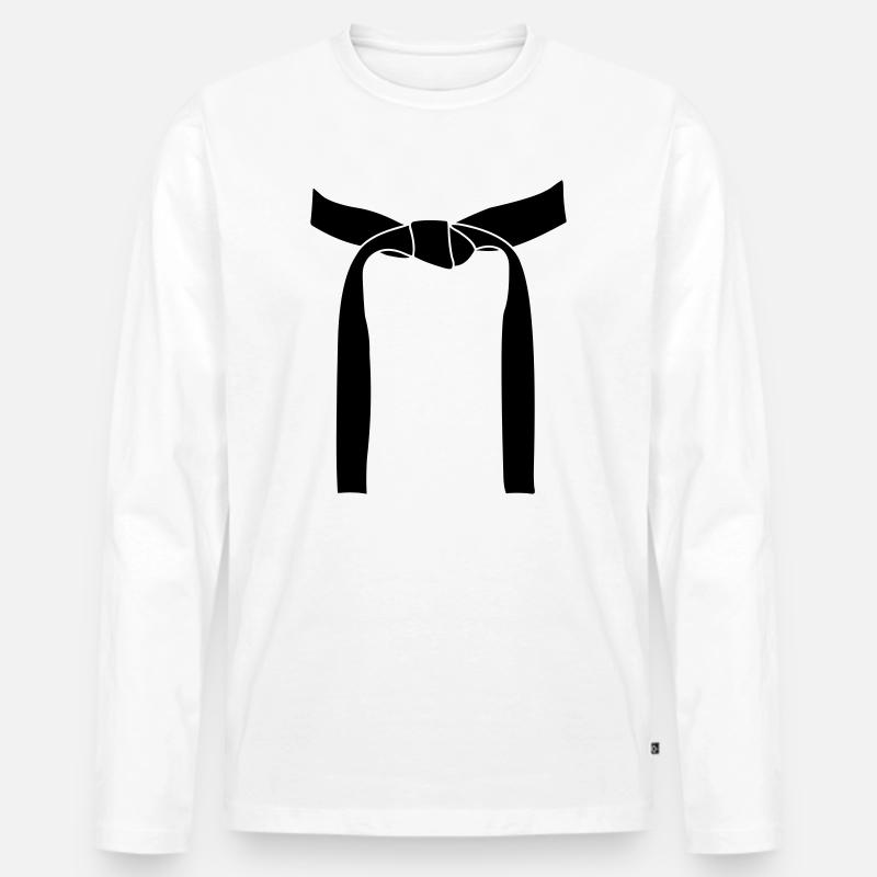 Kampfsportband oder Obi - Männer Premium Bio Langarmshirt - Weiß