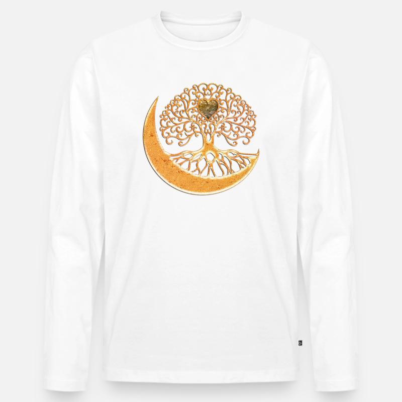 Wunderbares und elegantes Baumleben - Männer Premium Bio Langarmshirt - Weiß