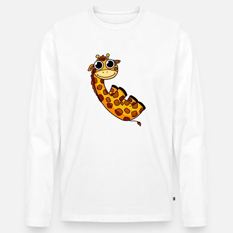 Giraffe Safari - Männer Premium Bio Langarmshirt - Weiß