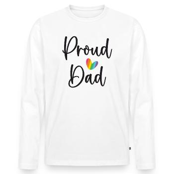 Stolzer Papa - Männer Premium Bio Langarmshirt - Weiß - Vorne - Nico (187cm)