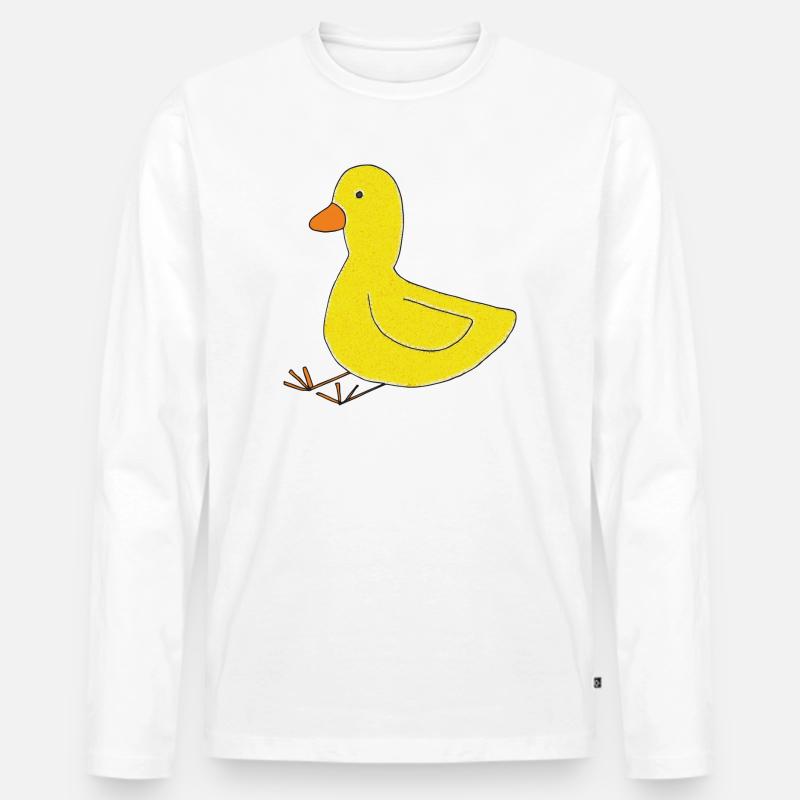 ente impressionismus - Männer Premium Bio Langarmshirt - Weiß