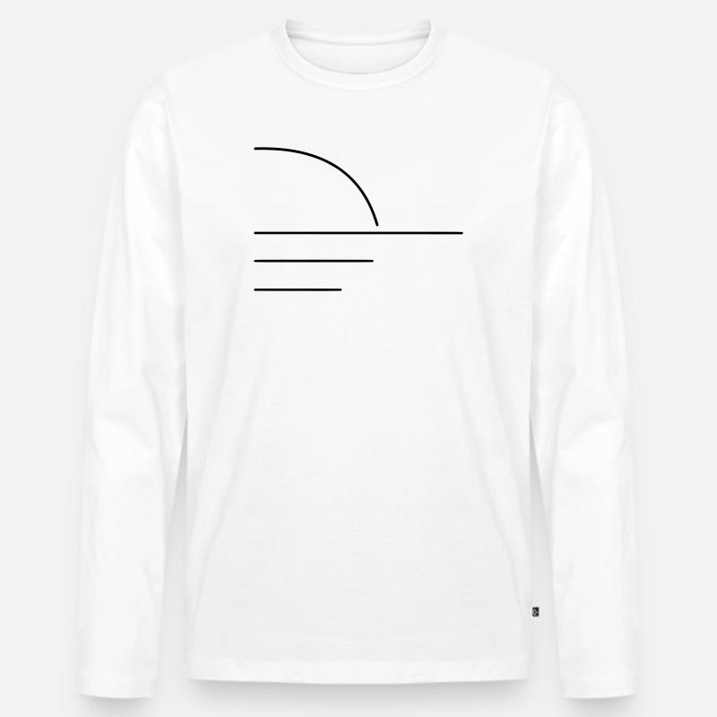 Sonne - Männer Premium Bio Langarmshirt - Weiß