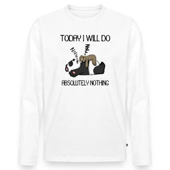 Lustiger Spruch lustige Sprüche - Männer Premium Bio Langarmshirt - Weiß - Vorne - Nico (187cm)