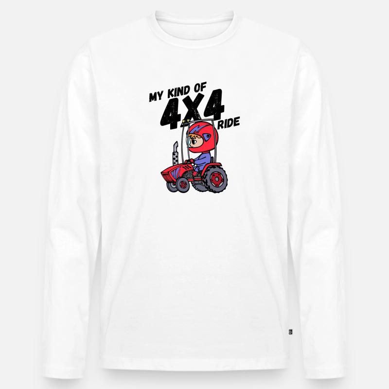 Nutzfahrzeug Traktor Statement Landleben Jungbauer - Männer Premium Bio Langarmshirt - Weiß