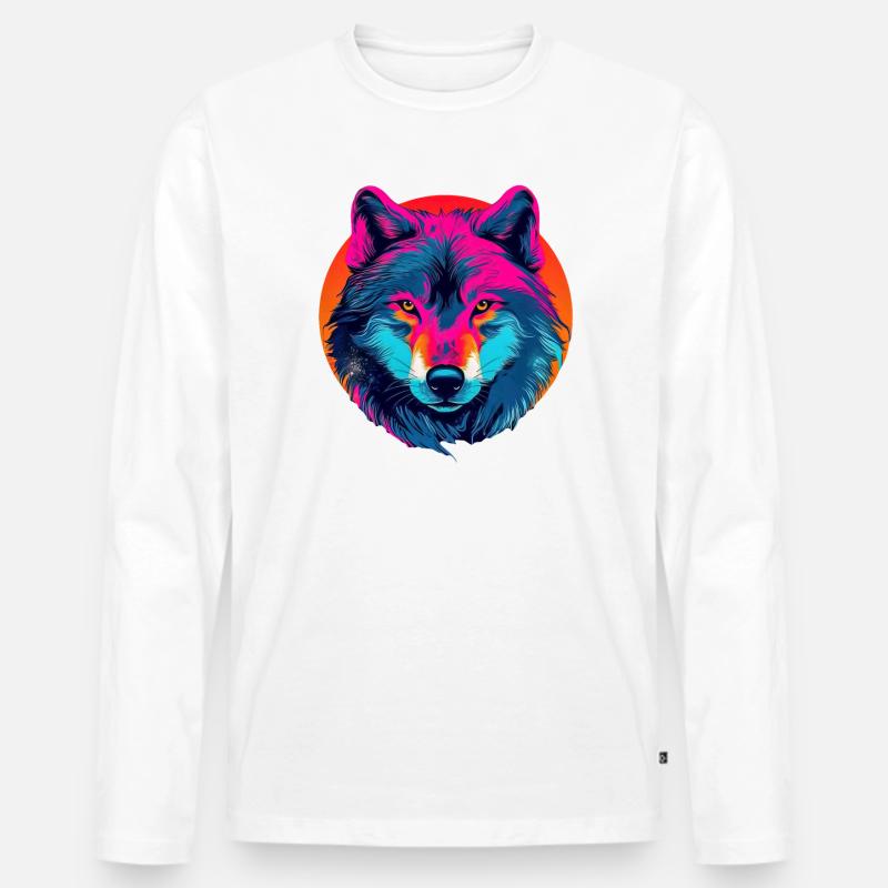 Lady Wolf 2026 - Männer Premium Bio Langarmshirt - Weiß