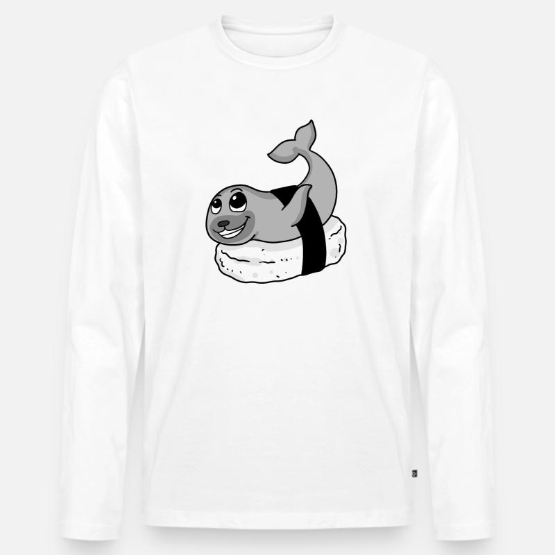 Sushi - Männer Premium Bio Langarmshirt - Weiß