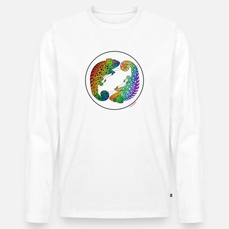 Pride-Chamäleon - Männer Premium Bio Langarmshirt - Weiß