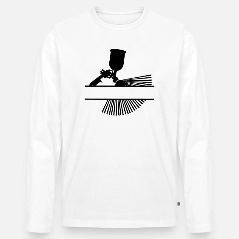 Spray mit Textbanner - Männer Premium Bio Langarmshirt - Weiß