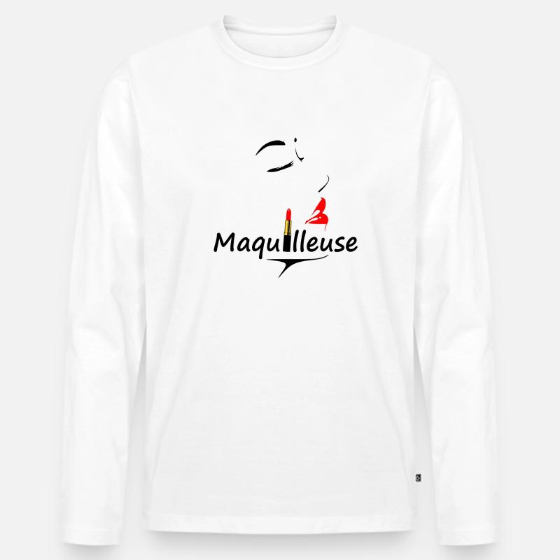 Visagist - Männer Premium Bio Langarmshirt - Weiß