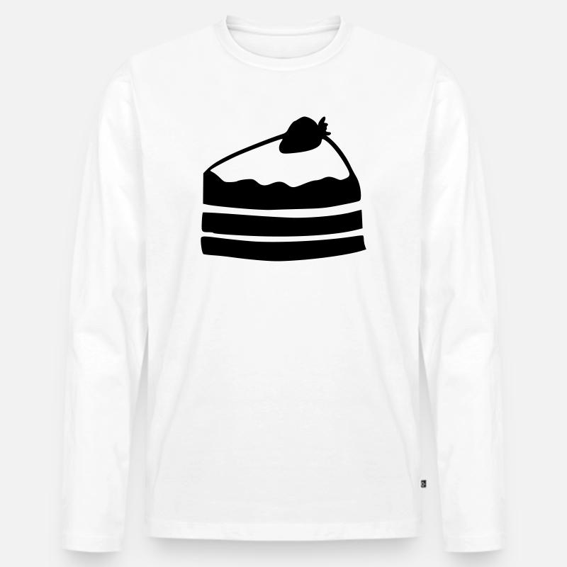 Kuchenstück - Männer Premium Bio Langarmshirt - Weiß
