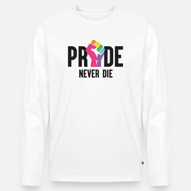 Pride Month LGBT - Pride Never Die - Männer Premium Bio Langarmshirt - Weiß