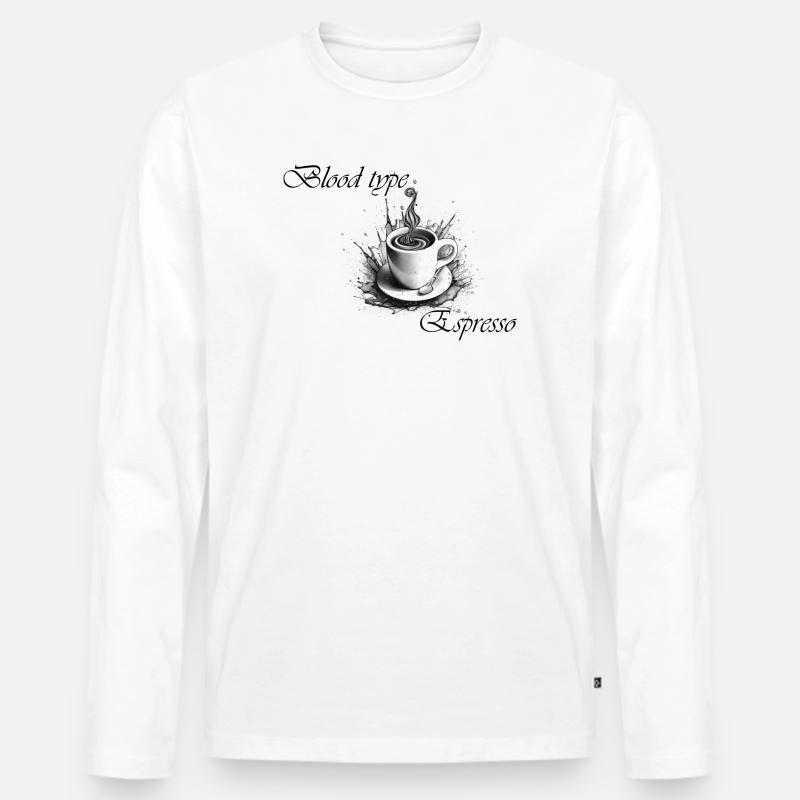 blood type espresso 2 - Männer Premium Bio Langarmshirt - Weiß