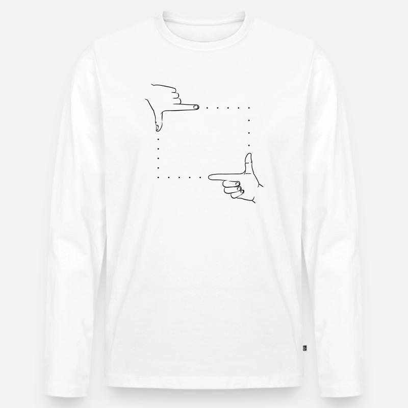 Handzeichen Bildausschnitt - Männer Premium Bio Langarmshirt - Weiß