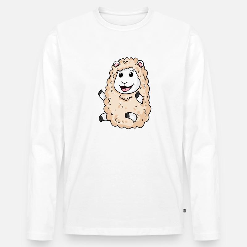 Schaf - Männer Premium Bio Langarmshirt - Weiß