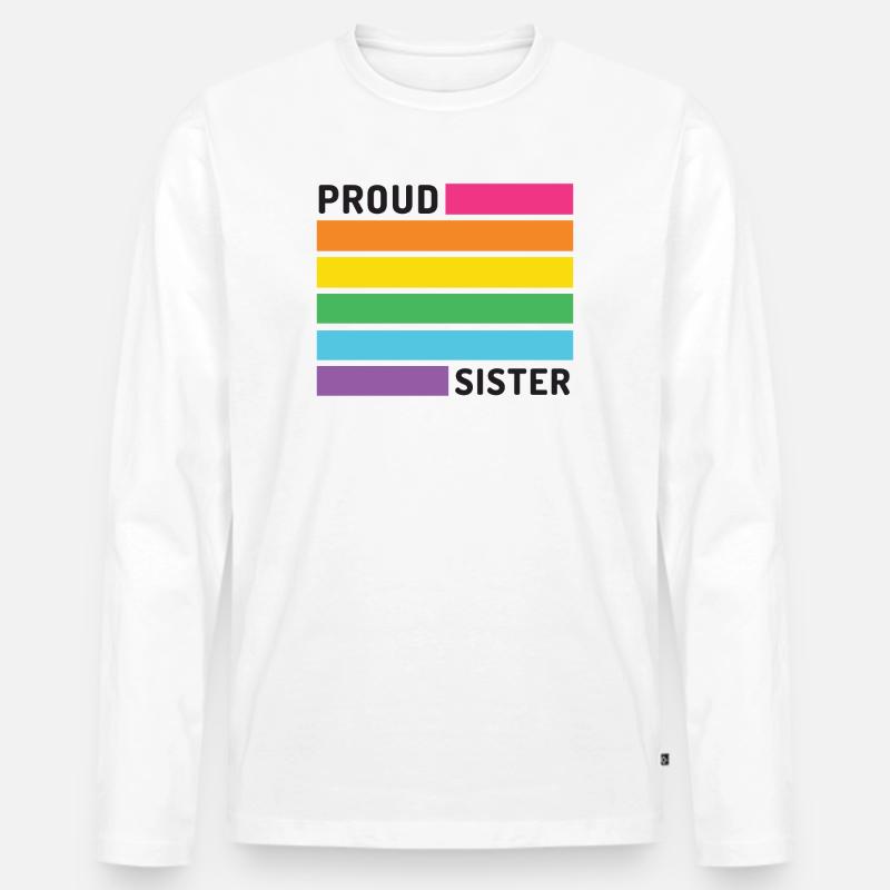 Pride Month LGBT - Stolze Schwester - Männer Premium Bio Langarmshirt - Weiß