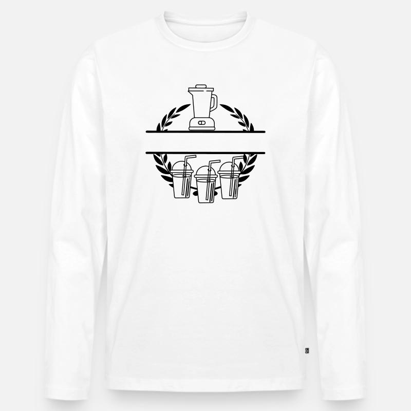 Mixer Smoothie im Lorbeerkranz transparent - Männer Premium Bio Langarmshirt - Weiß