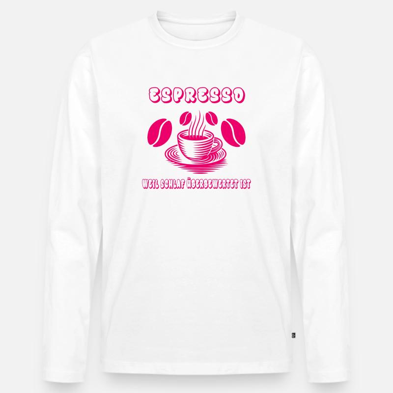 Espresso Design - Männer Premium Bio Langarmshirt - Weiß