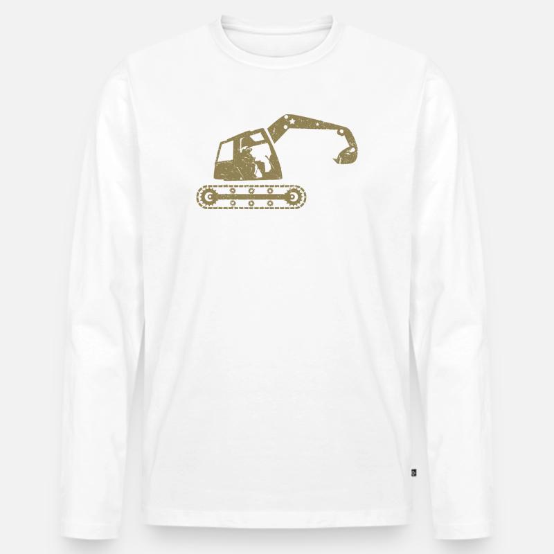 Bagger Baggerfahrer Baugeräteführer – - Männer Premium Bio Langarmshirt - Weiß