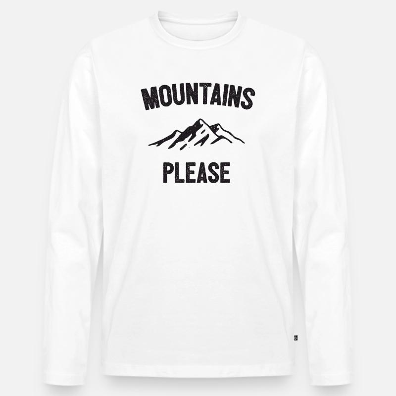 Berge bitte - Männer Premium Bio Langarmshirt - Weiß