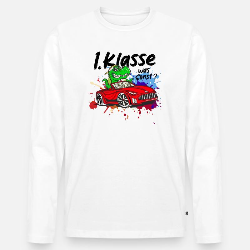 Schulkind Einschulung 2026 1. Klasse Geschenk - Männer Premium Bio Langarmshirt - Weiß