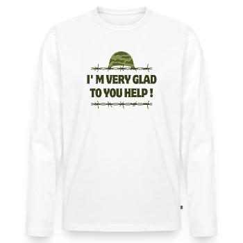 Seventh Company, 7th Company, cult film - Men's Premium Organic Long Sleeve Shirt - white - Front - Nico (187cm)