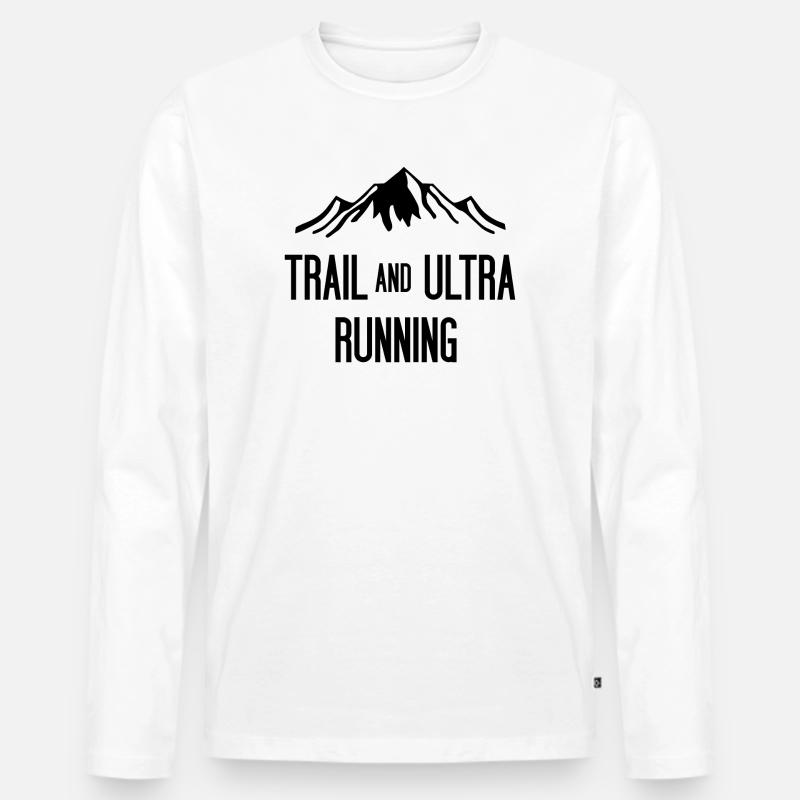 Trail- und Ultraläufe - Männer Premium Bio Langarmshirt - Weiß