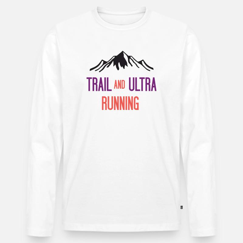Trail- und Ultraläufe - Männer Premium Bio Langarmshirt - Weiß