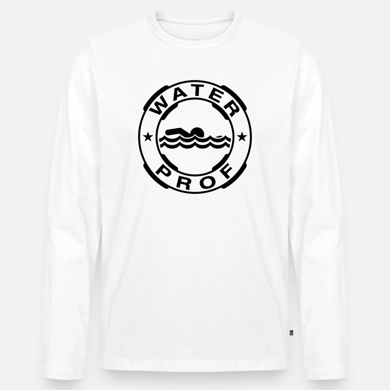 WaterProf - Männer Premium Bio Langarmshirt - Weiß