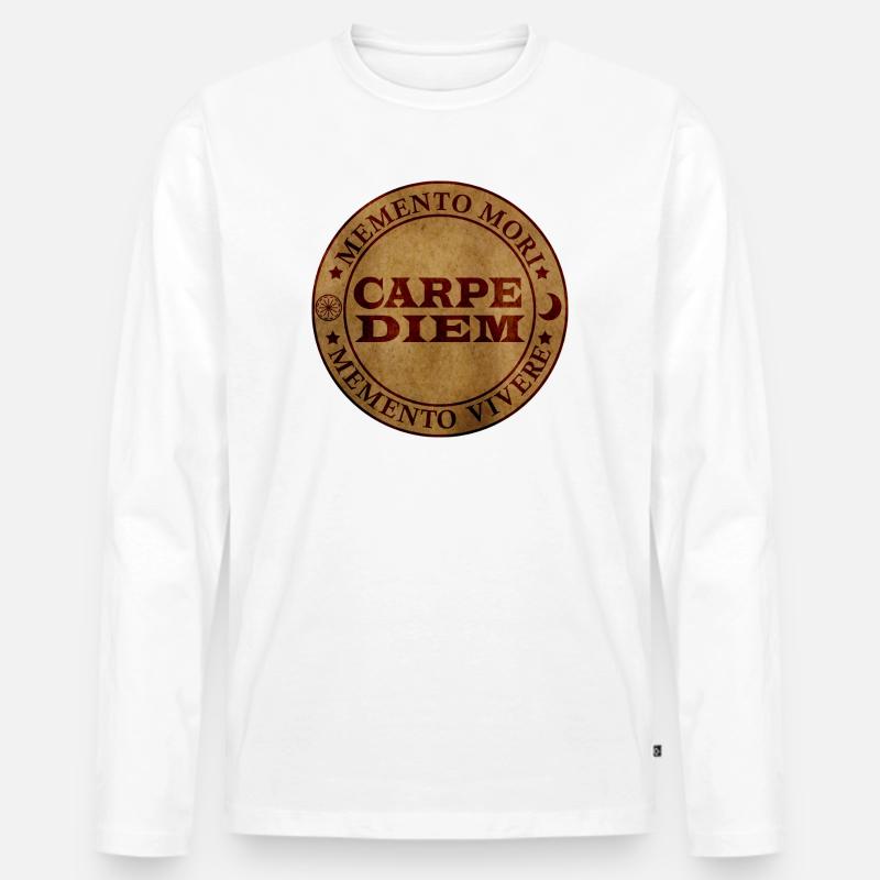Nutze den Tag - Männer Premium Bio Langarmshirt - Weiß