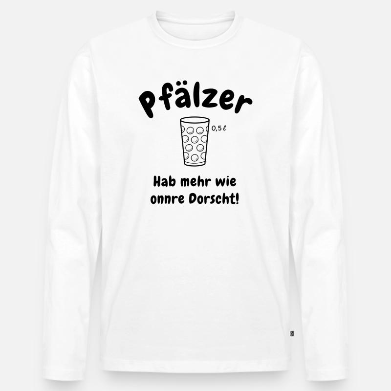 Pfälzer Durst - Männer Premium Bio Langarmshirt - Weiß