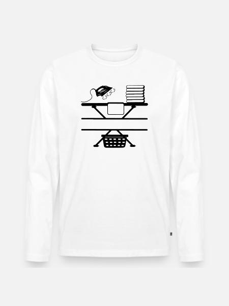 Dampfbügeleisen Paste und Textbanner - Männer Premium Bio Langarmshirt - Weiß