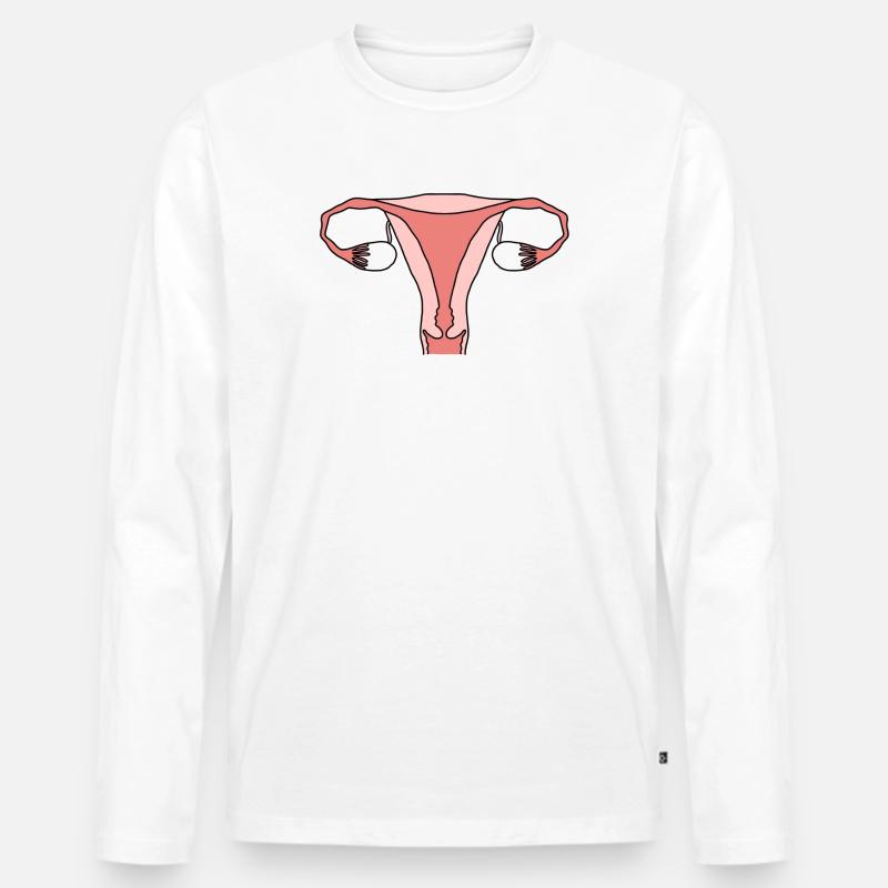 Uterus Gebärmutter - Männer Premium Bio Langarmshirt - Weiß
