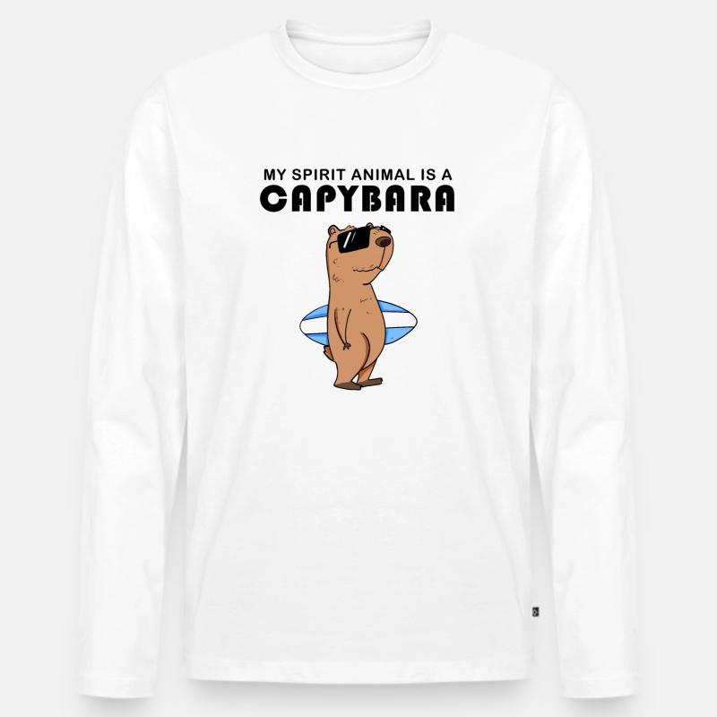 Capybara Wasserschwein Capybaras - Männer Premium Bio Langarmshirt - Weiß